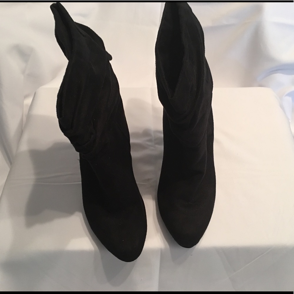 Black suede like booties